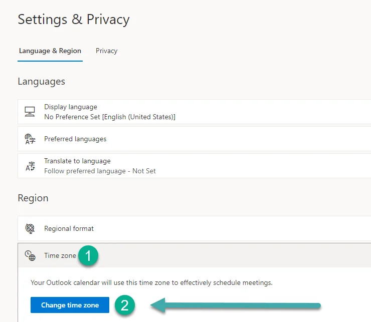 Bagaimana untuk menukar tarikh dan zon masa dalam Microsoft Teams?