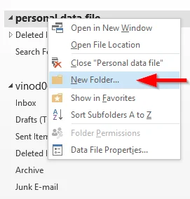 Como criar e usar pastas de dados pessoais no Outlook 2019/365/2016?