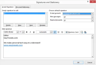 ¿Cómo actualizar su bloque de firma en los correos electrónicos de Outlook 2019 / 365 / 2016?