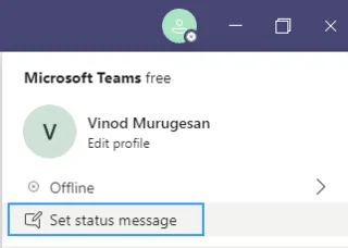 Microsoft Teams: tetapkan mesej dan status pejabat kepada luar talian