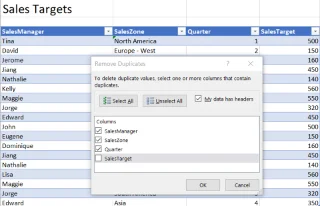 Excel 2019/365/2016 elektronik tablosunda yinelenen satırlar nasıl kaldırılır?