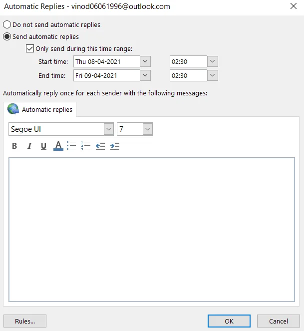 Como ativar e desativar mensagens de ausência temporária no Outlook 365?