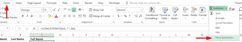 Excel 2016 / 365 / 2019'da iki veya daha fazla hücre veya sütun nasıl birleştirilir?