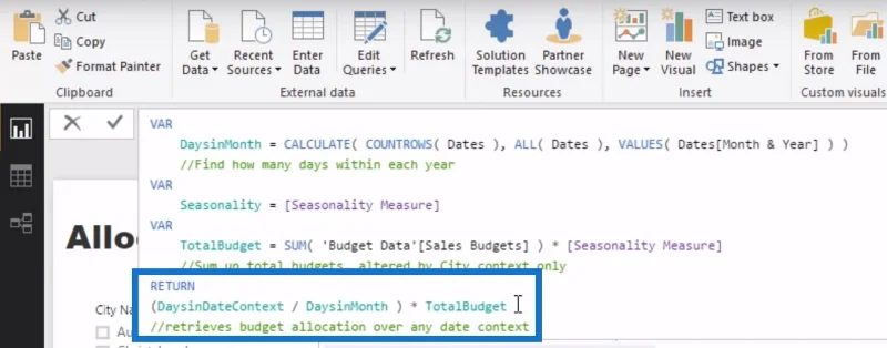 Gestione della stagionalità nell'analisi del budget: LuckyTemplates avanzato