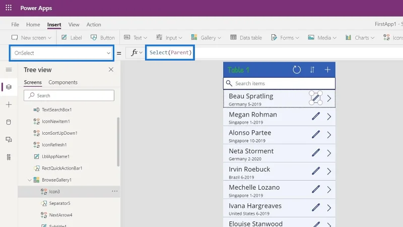 Gambaran Keseluruhan Konteks Navigasi PowerApps