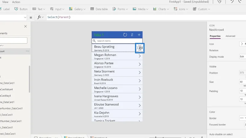 Gambaran Keseluruhan Konteks Navigasi PowerApps