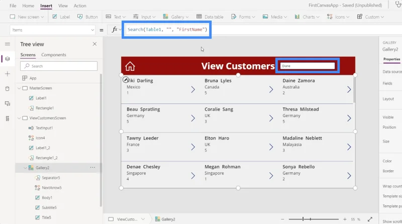 ฟิลด์ค้นหา PowerApps: วิธีเพิ่มและปรับแต่ง