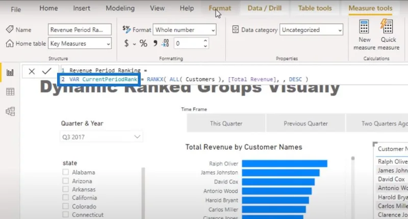 Visualisasi Kedudukan Dalam LuckyTemplates – Visual Dinamik