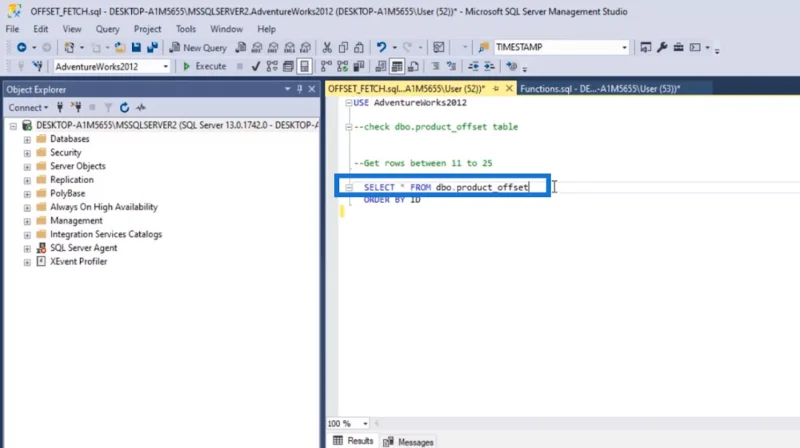 Pengekstrakan Data SQL Menggunakan OFFSET Dan FETCH