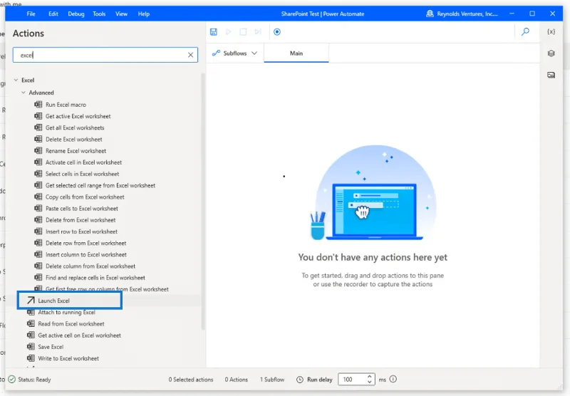 Actions Excel dans Power Automate