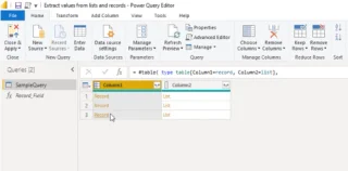 Ekstrak Nilai Daripada Rekod Dan Senarai Dalam Power Query