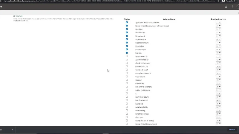 มุมมอง MS SharePoint |  การสร้างและการบันทึก