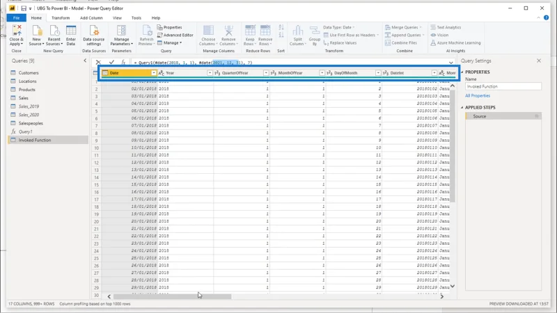 Mencipta Jadual Tarikh Dalam LuckyTemplates