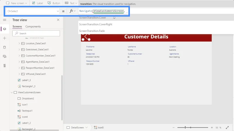 Skrin Butiran MS Power Apps Dan Skrin Borang