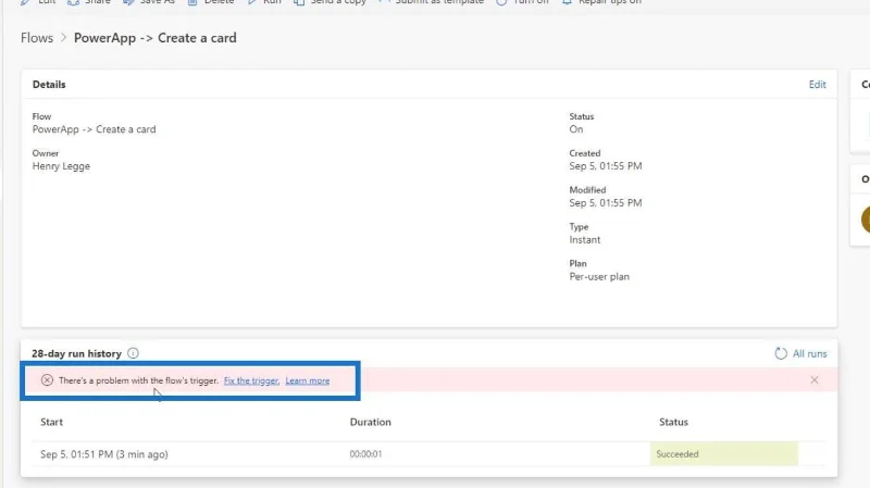 Penyepaduan PowerApps Dalam Microsoft Power Automate