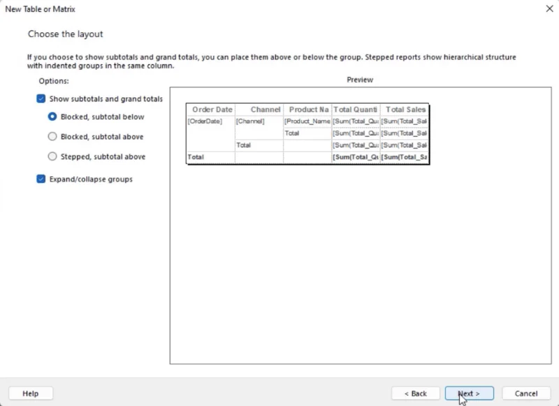 Buat Matriks Dalam LuckyTemplates Report Builder