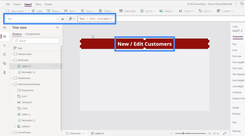 Skrin Butiran MS Power Apps Dan Skrin Borang