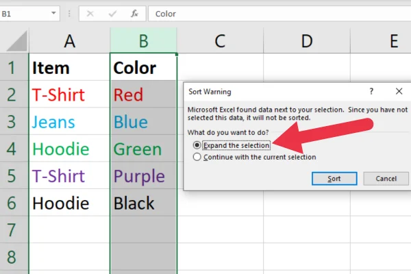Cara Isih Dalam Excel Dan Simpan Baris Bersama: 4 Kaedah Mudah