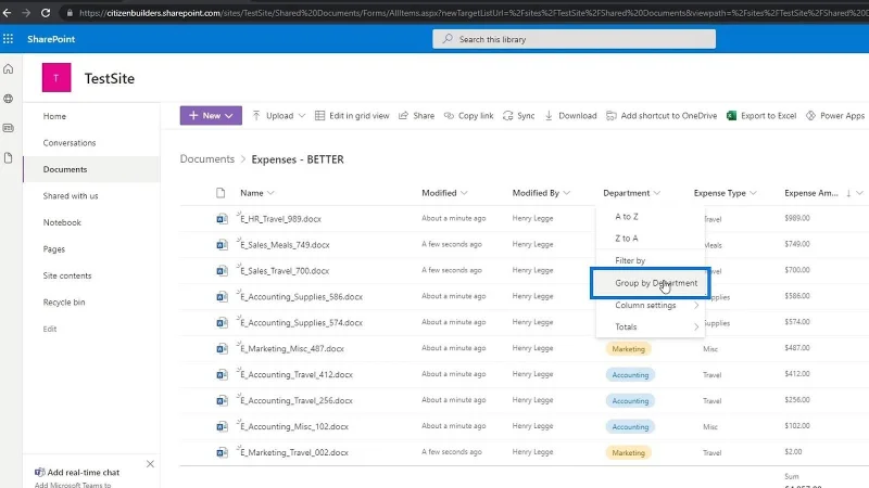 Hinzufügen von Metadaten in SharePoint mithilfe von Spalten
