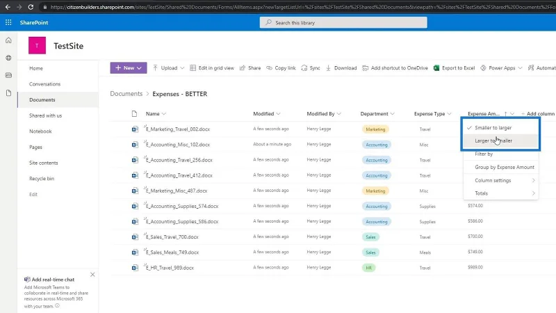 Hinzufügen von Metadaten in SharePoint mithilfe von Spalten