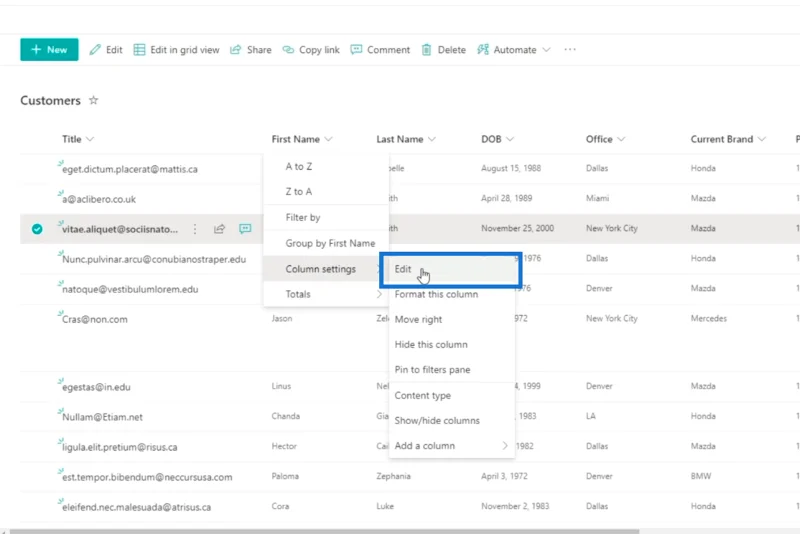 Pengesahan Lajur SharePoint Dalam Dua Cara