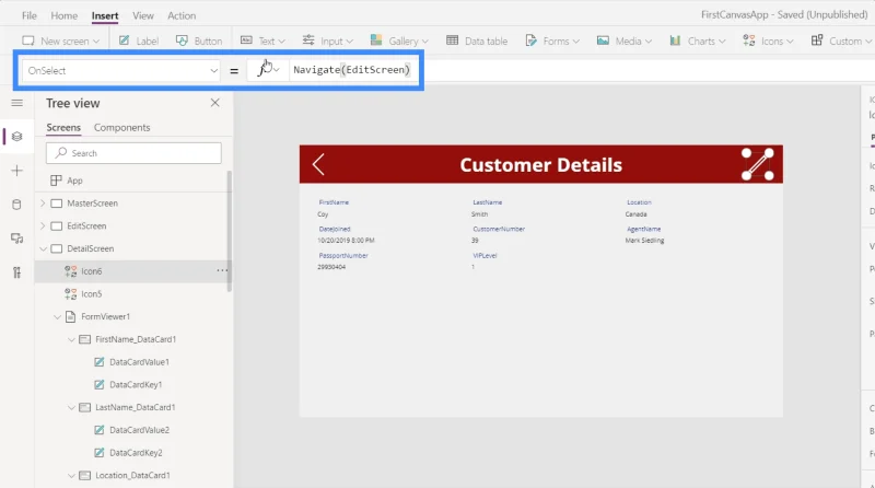 Skrin Butiran MS Power Apps Dan Skrin Borang