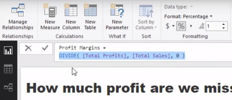 Berechnung von Gewinnverlusten mithilfe von LuckyTemplates Analytics