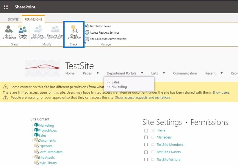 Penyesuaian Permintaan Akses Laman SharePoint