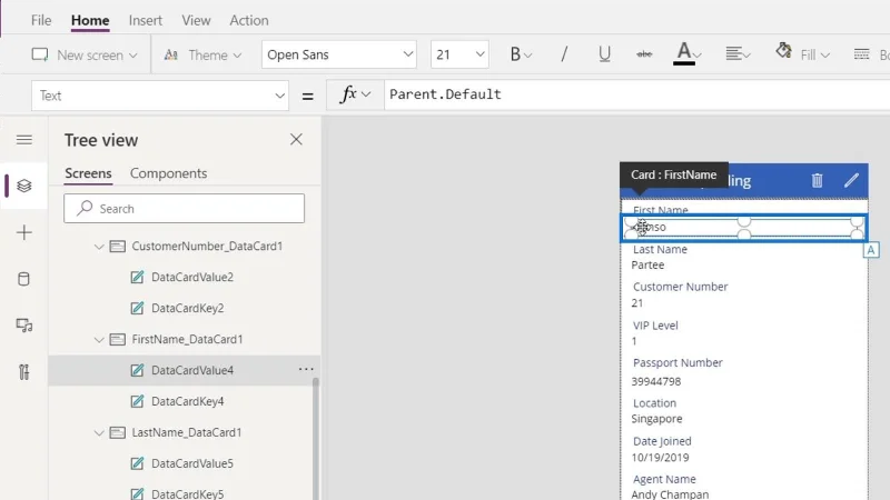 Kad Data PowerApps Dan Tugasan Harta