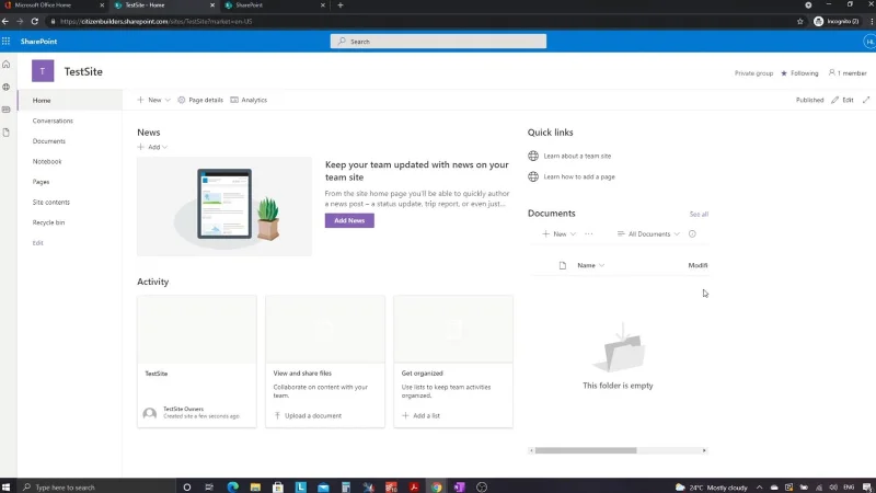 SharePoint-Tutorial: Erstellen einer neuen Site