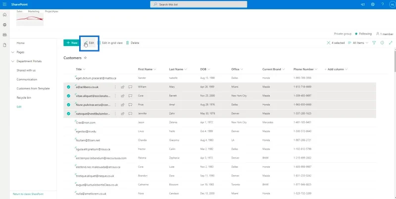 รายการ SharePoint: การแก้ไขรายการเดียวและหลายรายการ