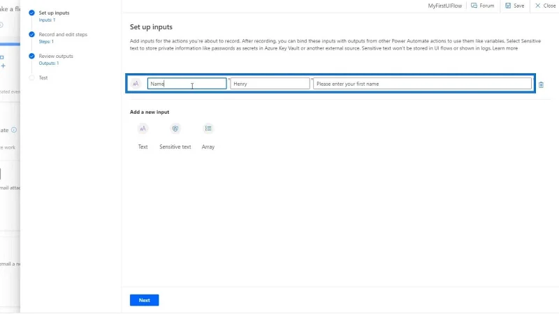 Input Aliran UI Dalam Microsoft Power Automate