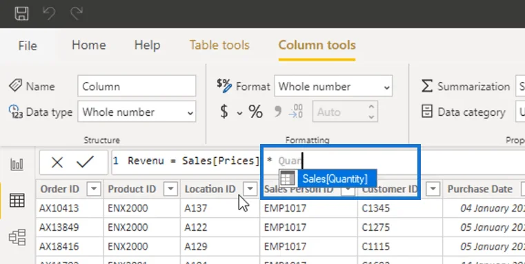 Lajur Dikira LuckyTemplates Vs Ukuran: Perbandingan