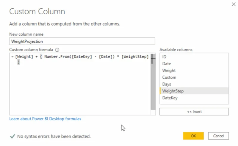 Création de valeurs pour chaque date à l'aide de la formule Power Query