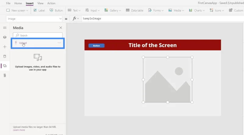 Imej PowerApps Digabungkan Dengan Pen, Kamera Dan Muat Naik Input Foto