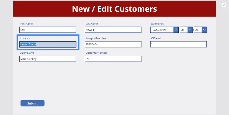 Skrin Butiran MS Power Apps Dan Skrin Borang