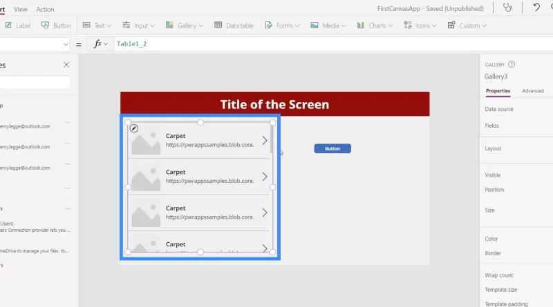 Carta PowerApps, Graf Dan Imej Dinamik