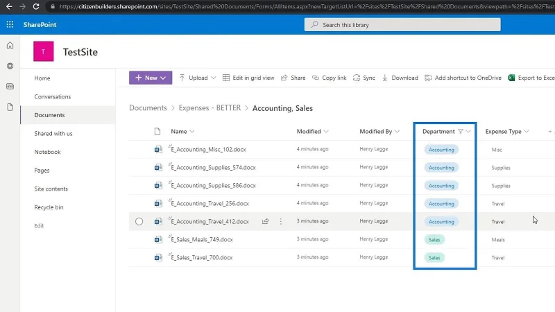 Penapisan Metadata Dalam Fail SharePoint