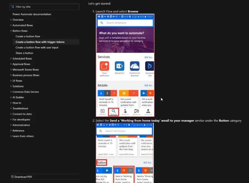 Schaltflächenfluss in Microsoft Power Automate