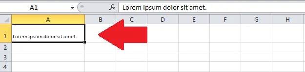 Excel'de küçültülmüş metin