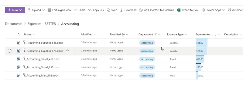 มุมมอง MS SharePoint |  การสร้างและการบันทึก