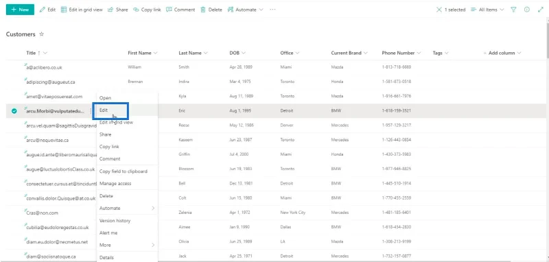 Hinzufügen eines SharePoint-Auswahlfelds zu einer Liste