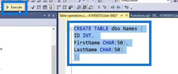 การใช้งานตาราง SQL เบื้องต้น