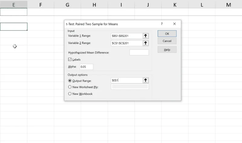 Ujian T Sampel Berpasangan Dalam Excel