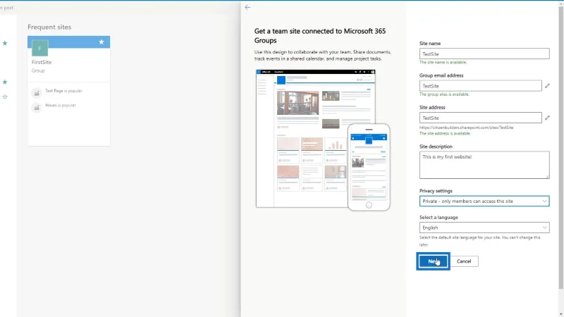 SharePoint-Tutorial: Erstellen einer neuen Site