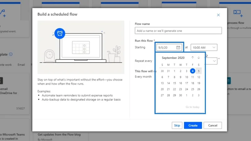 Aliran Kerja Berjadual Dalam Microsoft Power Automate