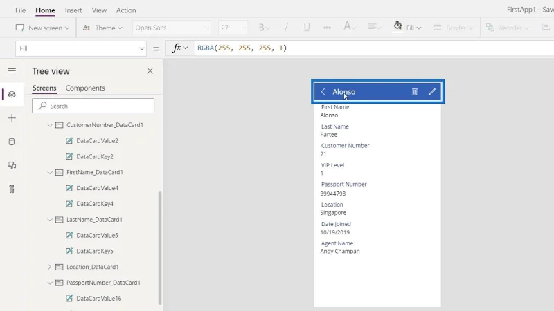 Kad Data PowerApps Dan Tugasan Harta