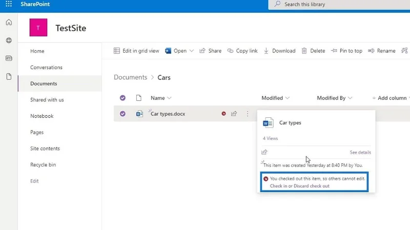 Daftar Keluar Dan Daftar Masuk Fail SharePoint