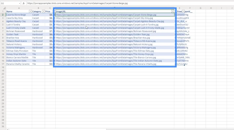 Carta PowerApps, Graf Dan Imej Dinamik