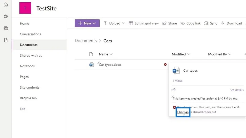 Daftar Keluar Dan Daftar Masuk Fail SharePoint